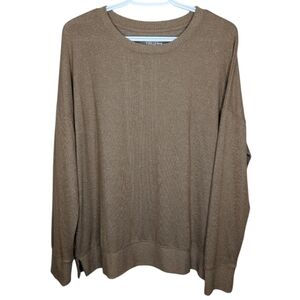 Time & Tru Neutral Brown Tan Knit Soft Sweater Womens L (12-14)